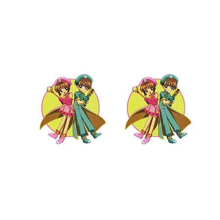 8 Новые Cardcaptor Sakura и Syaoran акриловые серьги аниме персонажи усадки Dinks серьги эпоксидные серьги-гвоздики - Окраска металла: 8