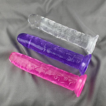 Erotic Soft Jelly Dildo Anal Butt Plug Realistic Penis Strong Suction Cup Dick Toy for Adult G-spot Orgasm Sex Toys for Woman 2