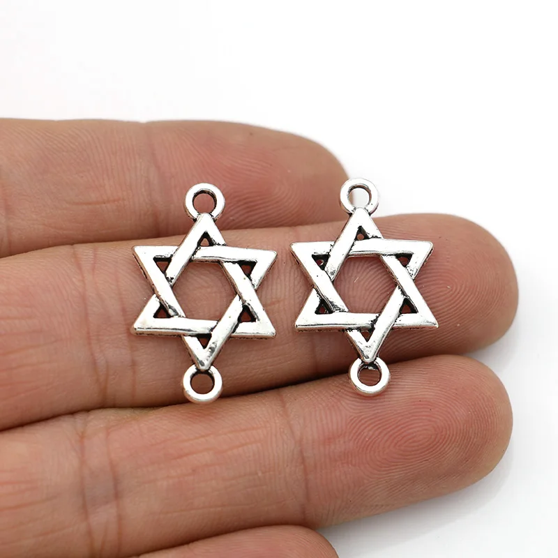 

30pcs Star of David Charm Connectors for Jewelry Making Bracelet Accessories DIY Findings