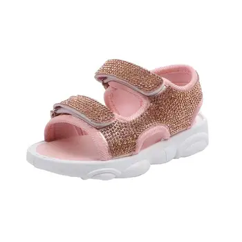 

2020 Girls Sandals New Fashion Hot Drilling Princess Shoes Girls Bow Soft Bottom Beach Shoes Toddler Girl Sandals