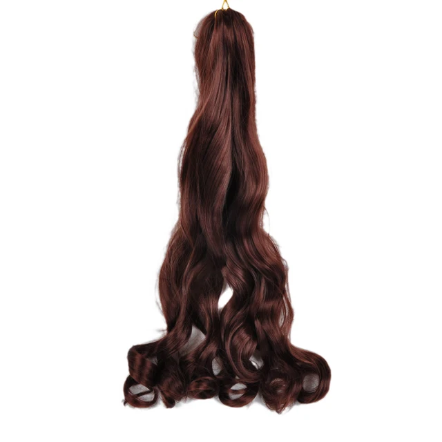 Synthetic 26 Inches Loose Wave Crochet Braids Hair Ombre Spiral Curls Pre Stretched Braiding Hair Extensions For Black Woman #33