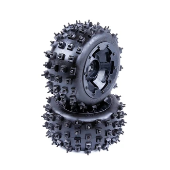 

Road Tire with Wheel Hub Set for 1/5 Hpi Rovan Km for Baja 5B SS 5B Wasteland Off-Road Tires Ice and Snow Roads