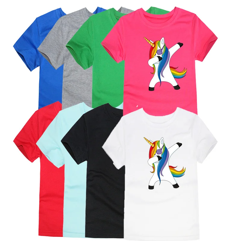 

Summer Baby Girls Unicorn Cartoon T Shirts 12 Colors Short Kids Unicorn T-shirts Girls Unicorn Tops for 2-14Years Boys T-Shirts