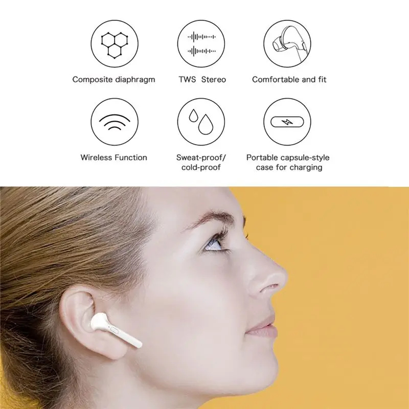 Bluetooth 5,0 HD TWS, беспроводные наушники для разделения капсул, стерео Портативная Двусторонняя гарнитура для звонков с зарядным устройством, внешний аккумулятор