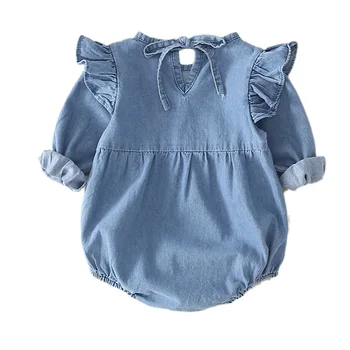

Baby Girls Rompers Cute Denim Newborn Baby Clothing For Girls Infant Jumpsuit Autumn Baby Clothes/
