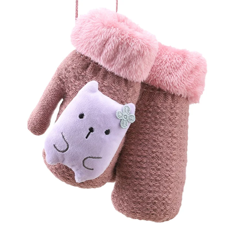 Новые детские перчатки для мальчиков и девочек, детские зимние теплые толстые перчатки, теплые детские вязаные эластичные варежки для мальчиков и девочек