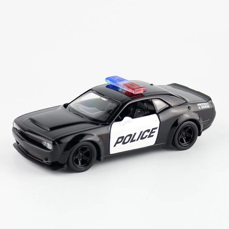 HOMMAT 1:36 Масштаб Dodge Challenger SRT полицейская модель автомобиля из сплава металла литая