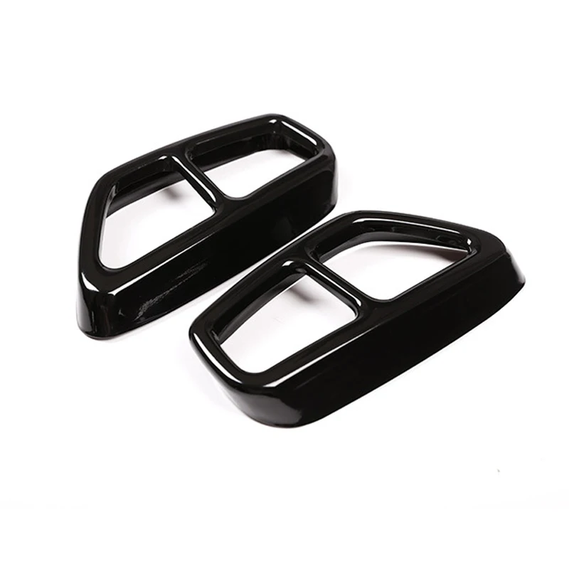 

2pcs Car Part For BMW 5 series G30 2017-2018 Gloss Black Steel Exhaust Trims Muffler Decorative Frame Trim
