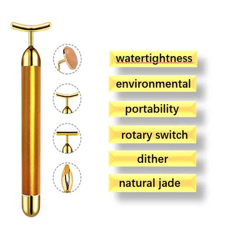 

Slimming Face Massage Tool Golden Face Roller Facial Beauty Massager Stick Tightening Wrinkle Bar