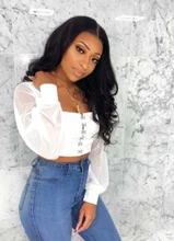 Pelucas de cabello humano brasileño Remy para mujer, postizo de encaje de 4x4 con ondas, línea de pelo prearrancado