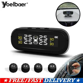 

UK Car TPMS Wireless Tire Pressure Monitoring System LCD + 4 External Sensors