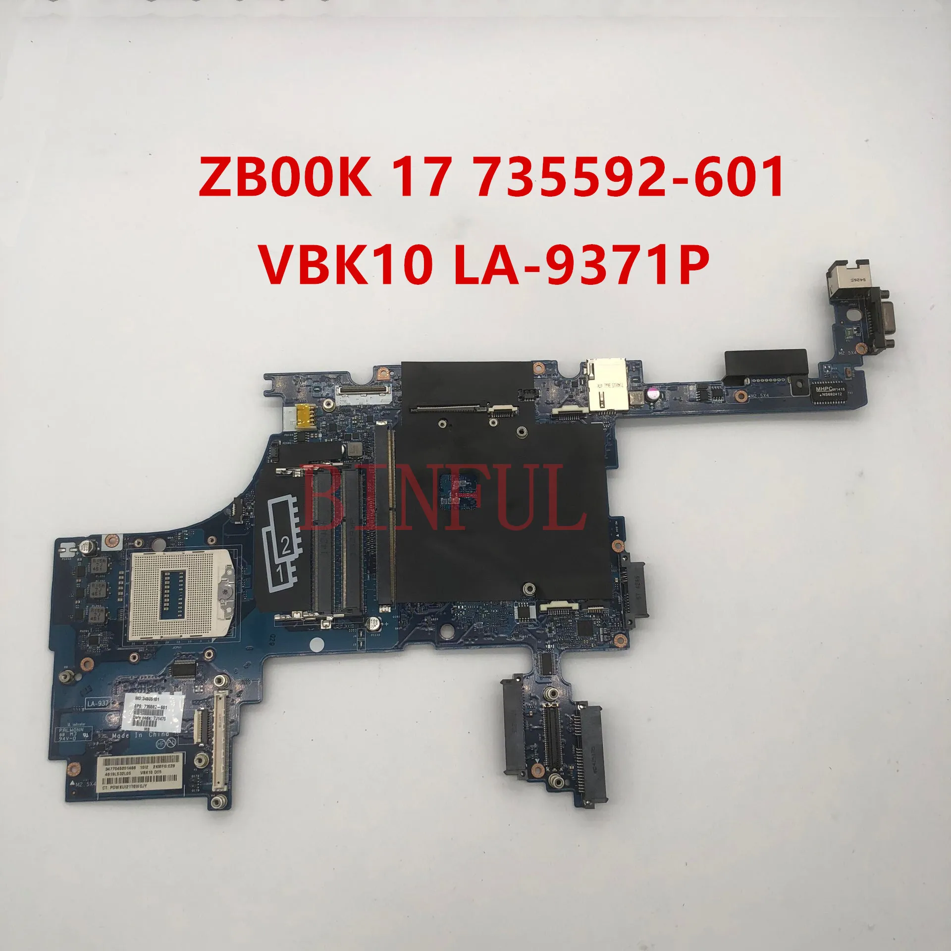 Высокое качество для Zbook 17 G1 материнская плата ноутбука 735592 601 501 935592 001 VBK10 LA 9371P S947