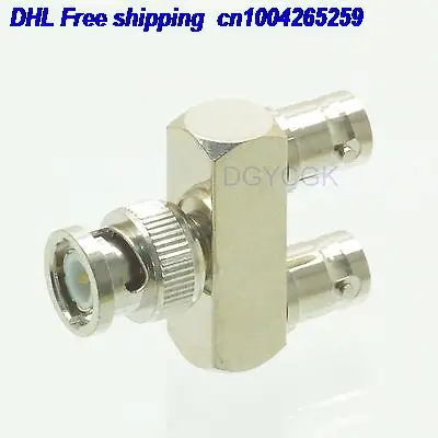 

DHL 50pcs Conversion Adapter BNC male M to 2 x BNC female F Y RF connector for radio adapter connector 22cs