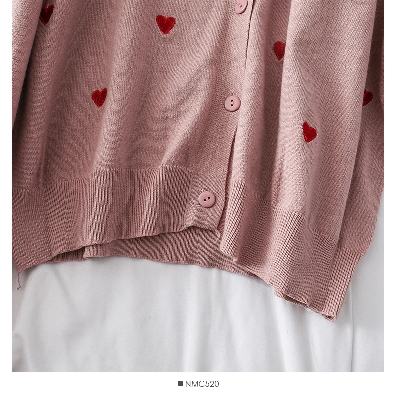 Mooirue Love вышивка Женский вязаный кардиган с v-образным вырезом Повседневная винтажная уличная одежда с длинным рукавом корейский стиль свитер Харадзюку пальто