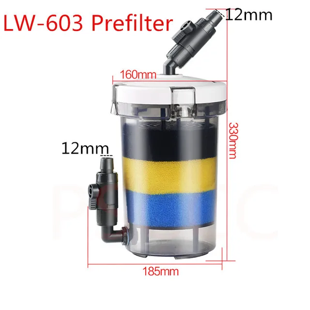 Prefilter aquarium fish tank pre-filter external filter bucket aquarium tortoise tank outer bucket filter pump no power 4
