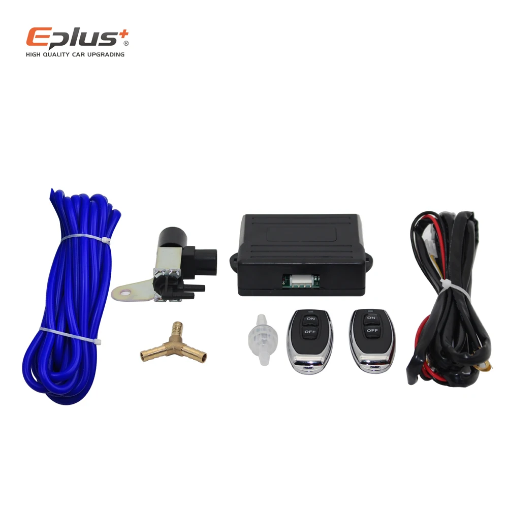 Car Exhaust Pipe Vacuum Pump Variable Valve Mufflers Remote Control Stainless Steel Universal T Shape One In Two Out 63MM exhaust muffler tip exhaust trim pipe exhaust pipe muffler exhaust pipe valve kit exhaust control valve exhaust pipe valve