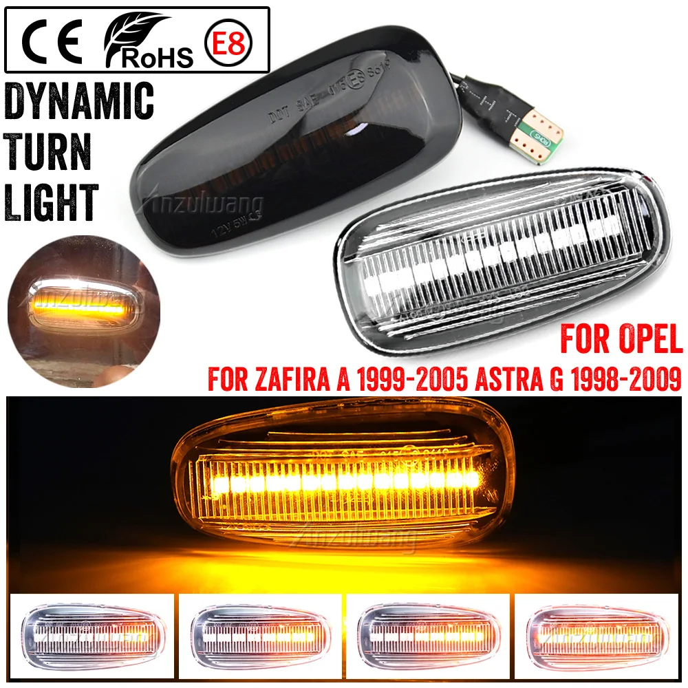 

2x Dynamic LED Side Marker Flowing Turn Signal Side Repeater Lamp Sequential Blinker for Opel for Zafira A 99-05 for Astra G