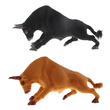 

2pcs Simulation Animals Bullfighting Kids Hollow Plastic Model Toys for Home Office Decor