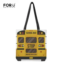 FORUDESIGNS/брендовая Желтая Женская посылка для школьного автобуса, элегантная Холщовая Сумка, сумки для девочек, большая многоразовая сумка для покупок, сумки для продуктов