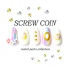 100pcs/pack Japan Korea Alloy Nail Art Parts Decorations Rivets Studs 3mm 4mm Screw Coin 3D DIY Metal Accessories Sticker Tools 2
