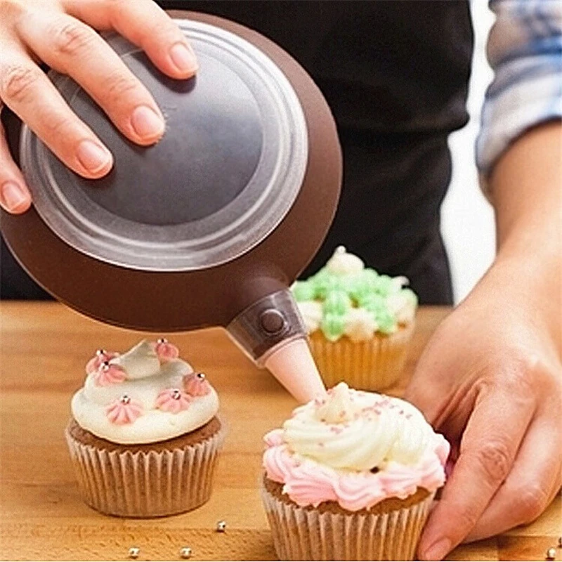 Decorating Tip Sets Bakery Silicone Cake Muffin Macaroon Macaron Piping Icing Baking Tool Pot 4 Nozzles