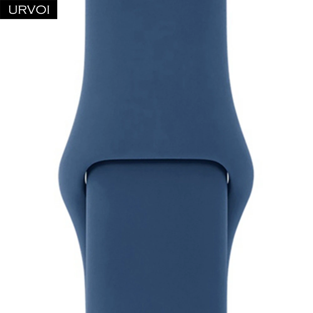 Navy blue Спортивный ремешок URVOI для apple watch series 5, 4, 3, 2, 1, с застежкой-шпилькой и застежкой, силиконовый ремешок для iWatch, замена, сосна, зеленый - Цвет ремешка: Navy blue