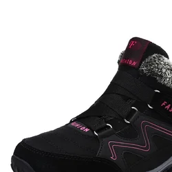 Phéron – bottes de neige imperméables pour femme, chaussures de randonnée, courtes, fourrées, en peluche, pour l'extérieur 