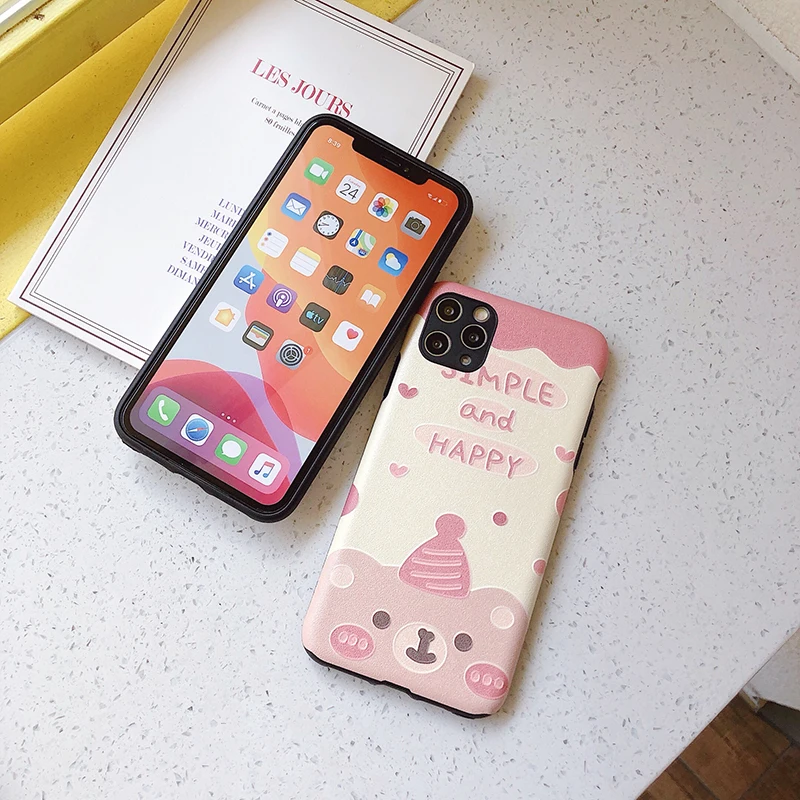 Чехол с шелковой текстурой для huawei P20 P30lite mate 20 30 Pro, милый розовый медведь, мягкий ТПУ чехол для Honor 10 20Pro V20 9X Nova 3 4 5Pro 5i