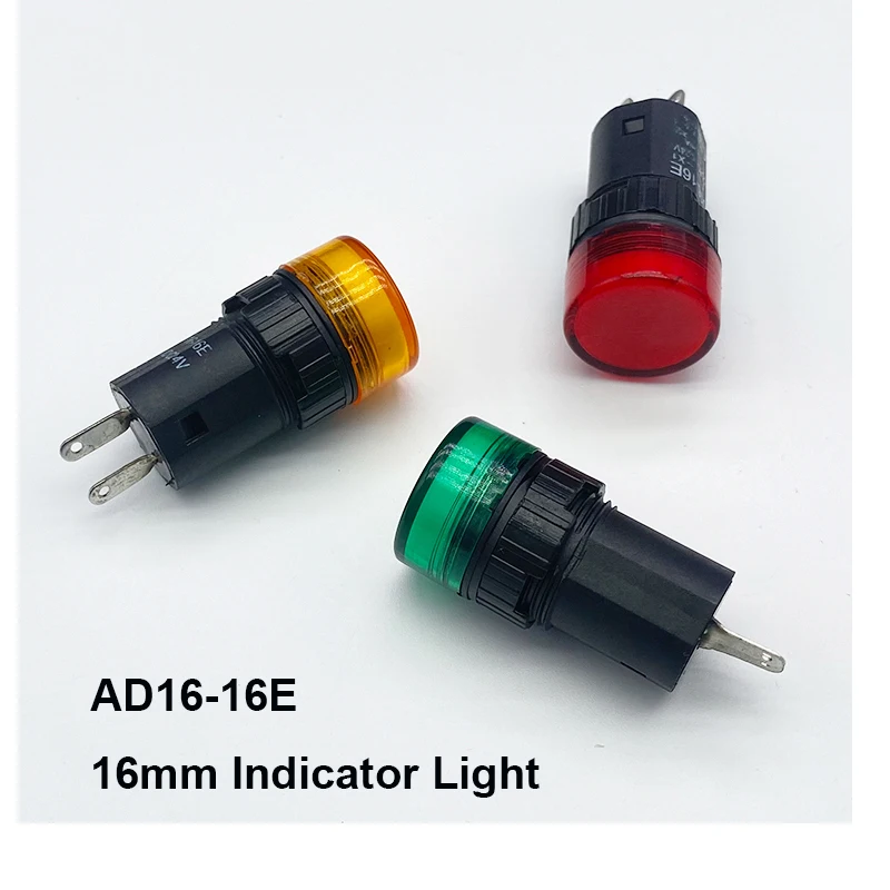 20 штук/партия AD16 16E 12В 24В 220V 16 мм Диаметр 2 контакты светодиодный сигнальный