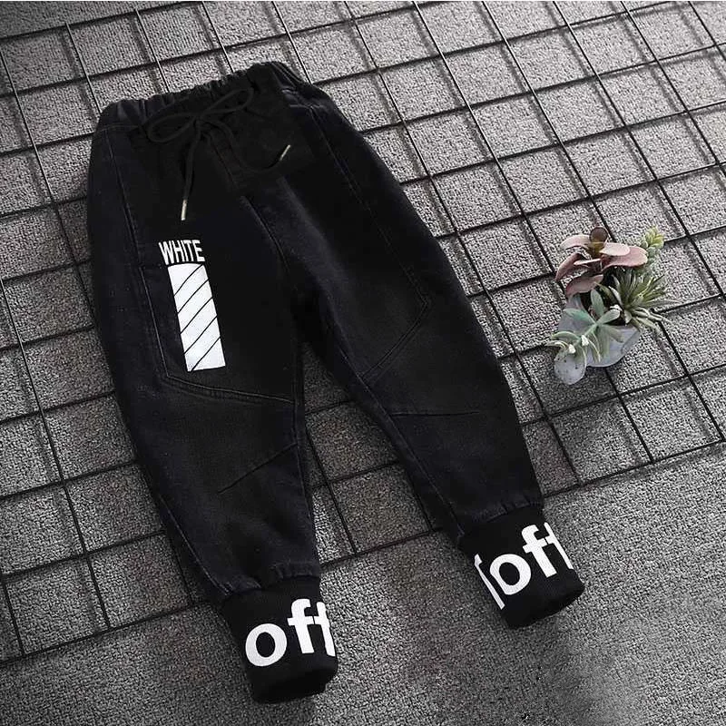 

Multi--2019 Spring And Autumn Korean-style Children Cowboy Trousers Fashion Child Printed BOY'S Cowboy Pants Crawler