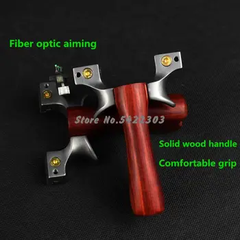 

New Stainless Steel + Solid Wood Handle Slingshot Outdoor Shooting Fast Flattened High-precision Hunting Toys Entertainment Tool