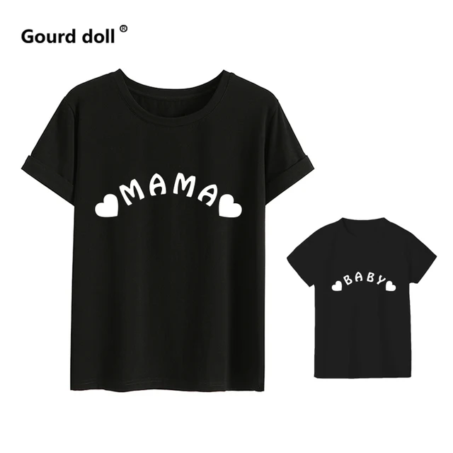 Mother and daughter clothes Love Cotton tshirt mommy and me clothes family look baby boy clothes summer Tops Kids mama T shirt