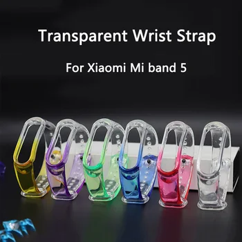 

Strap For Xiaomi Mi Band 5 Personality Transparent Color Wristband Bracelet Replacement For Xiaomi Band 5 sport Wrist Strap