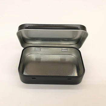 

New 95x60x21mm Black Tin Box Black Metal Box With Matte Candy Box Small Box