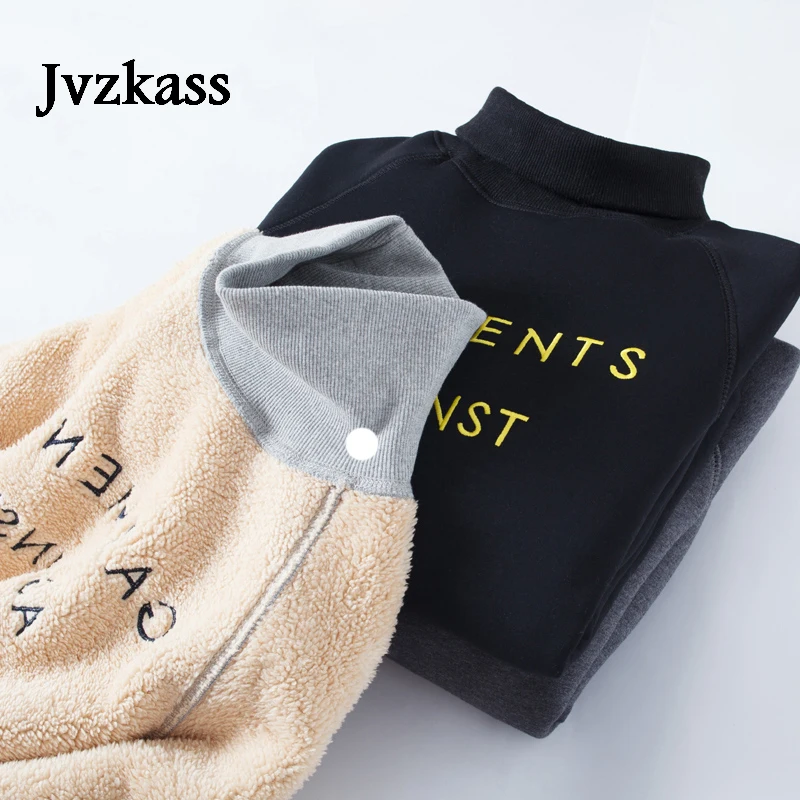 Женская кашемировая рубашка Jvzkass очень толстая Свободная с высоким воротником и