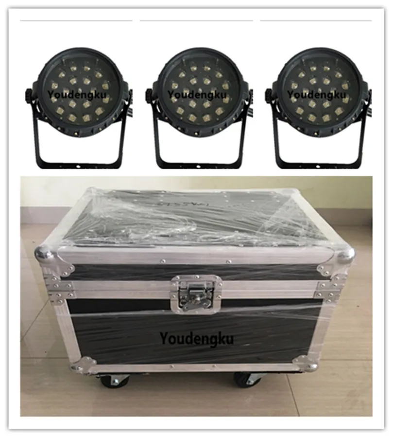 4pcs with flightcase zooming par led outdoor 18*15w rgbwa 5 in 1 zoom wash led IP65 waterproof par light