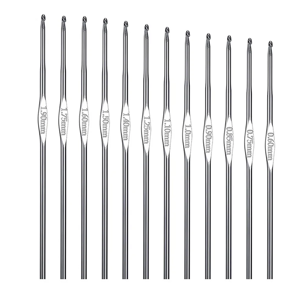 Set Di 14 Uncinetti Da Maglia In Alluminio - Misure Da 2.0mm A 10mm - Ideale Per Lavori A Maglia E Cucito - Foto 2