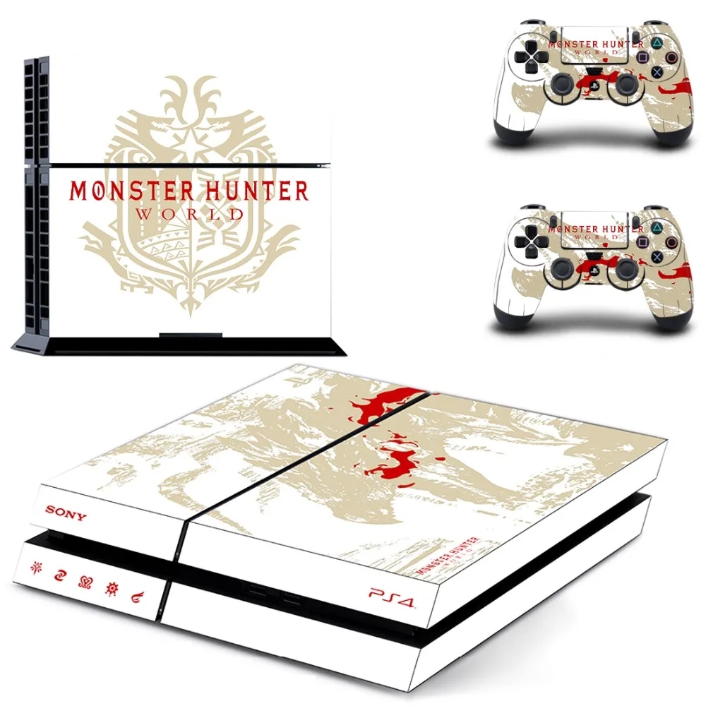 Monster Hunter World полное покрытие лицевые панели наклейка для PS4 Наклейка для playstation 4 консоль и контроллеры наклейка для PS4 виниловая наклейка