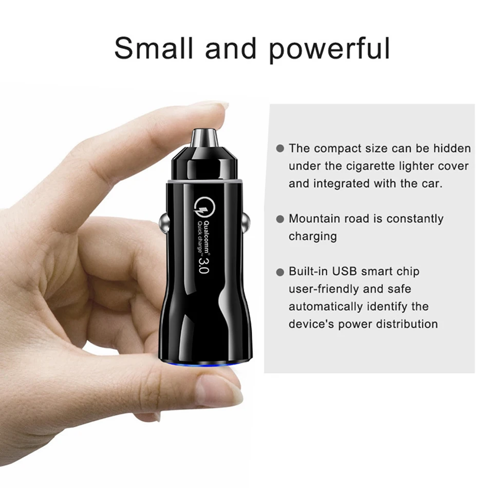 Быстрая зарядка 3,0 мини USB Автомобильное зарядное устройство для iPhone X 8 7 Автомобильное зарядное устройство для телефона двойное USB зарядное устройство для телефона в автомобиле для samsung Xiaomi huawei