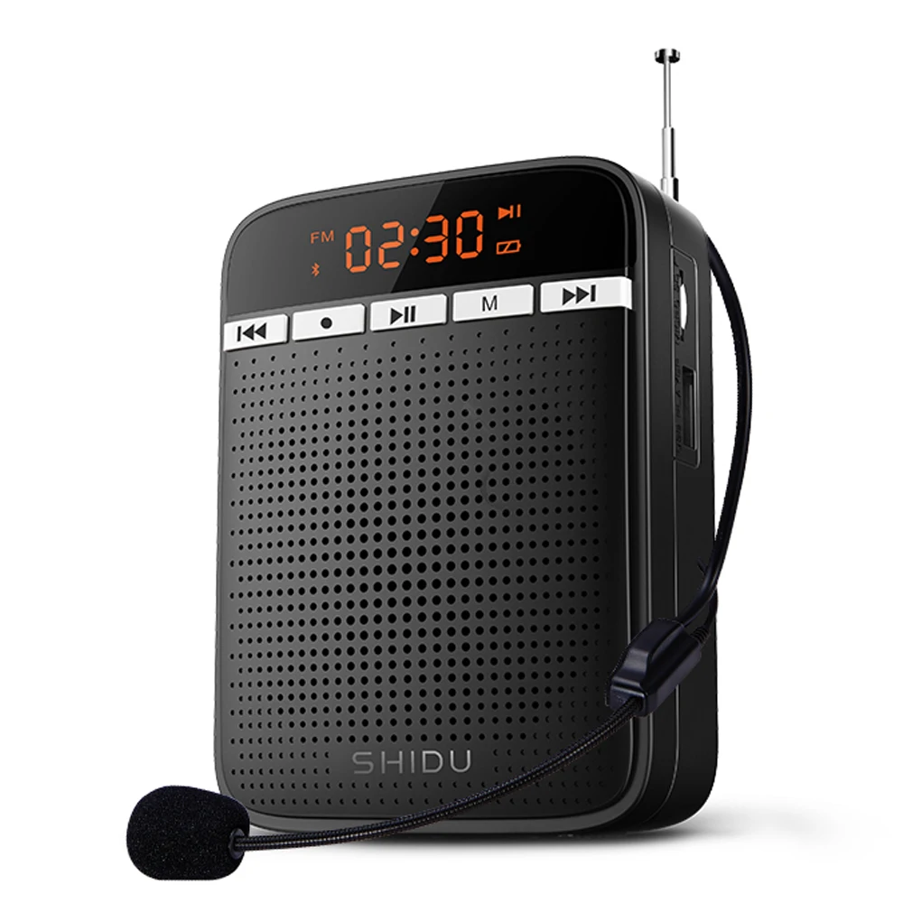 SHIDU портативный усилитель голоса проводной микрофон fm радио AUX аудио петля