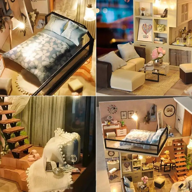 Кукольный дом мебель Diy Миниатюрный 3D Деревянный Miniaturas кукольный домик игрушки для детей подарки на день рождения Каса дневник котенка