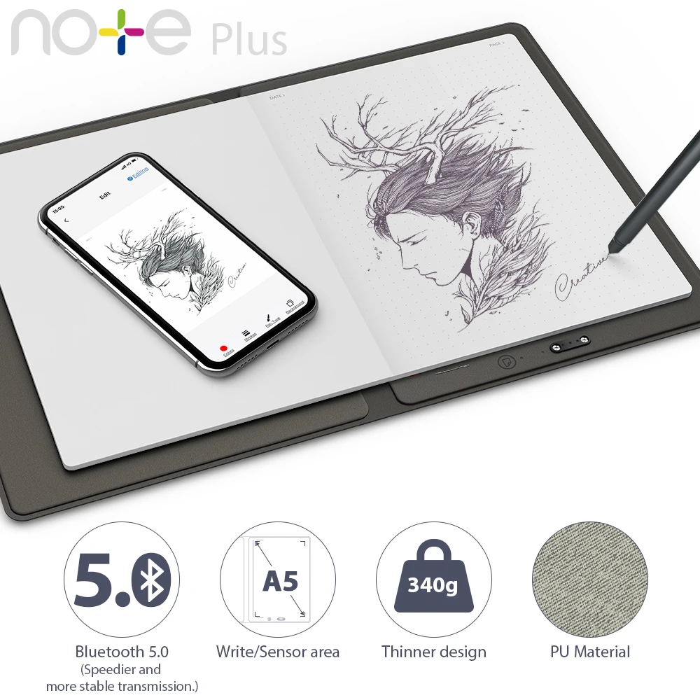 XP Pen Note Plus Smart Notebook многоразовая флеш память ErasableCloud для школьных и офисных