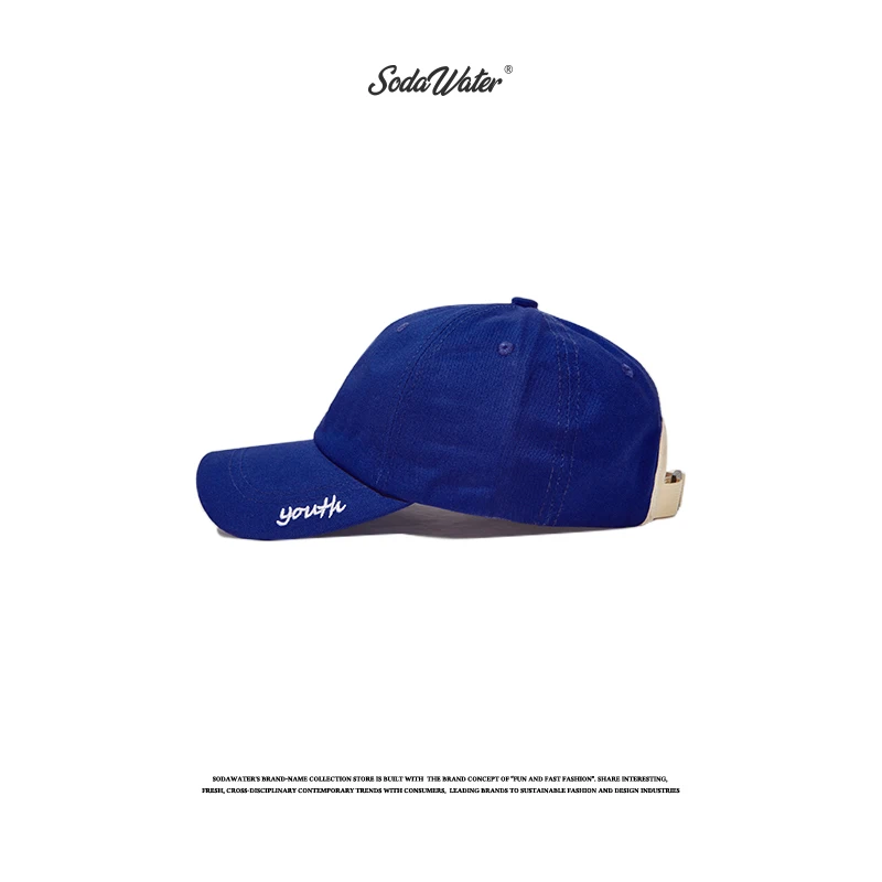 SODAWATER Men Snapback Baseball Caps Hip Hop Casual Embroidery Trucker Cap Streetwear Cotton Couple Summer Hats 163CI2019 - Цвет: Blue