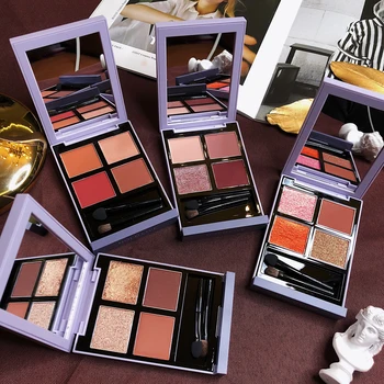 

4 Color Shimmer Matte Eyeshadow Palette Matallic Glitter Makeup Smooth EyeShadow Pallete Waterproof nude Cosmetic Makeup Palette