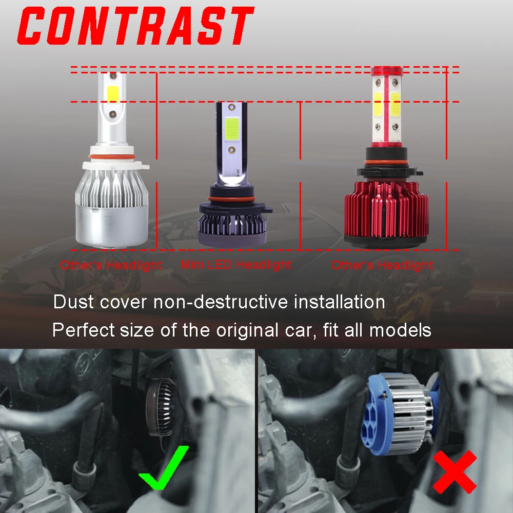 1 Pair LED Headlight Bulbs Driving Fog Light Lamps 8000K 6000LM 9V-36V 36W 9005 Color temperature: 8000K