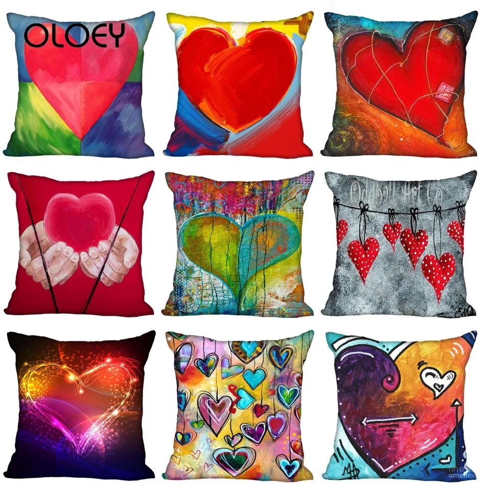 Children's Best Gift Cover Heart-shaped Square Zipper Cushion Home Bedroom Car Decoration 45x45cm (one Side) | Дом и сад