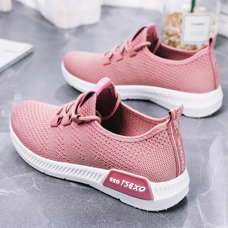 

JUNSRM 2020 Women Shoes Summer White Sneakers Basket Femme Super Light Vulcanized Shoes Female Mesh Sneakers Woman Casual Shoe