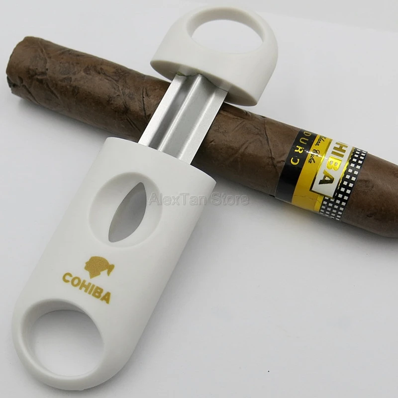 COHIBA брендовые пластиковые v-образные сигары резак острые сигареты резка металла нержавеющая сталь лезвия гаджеты сигары