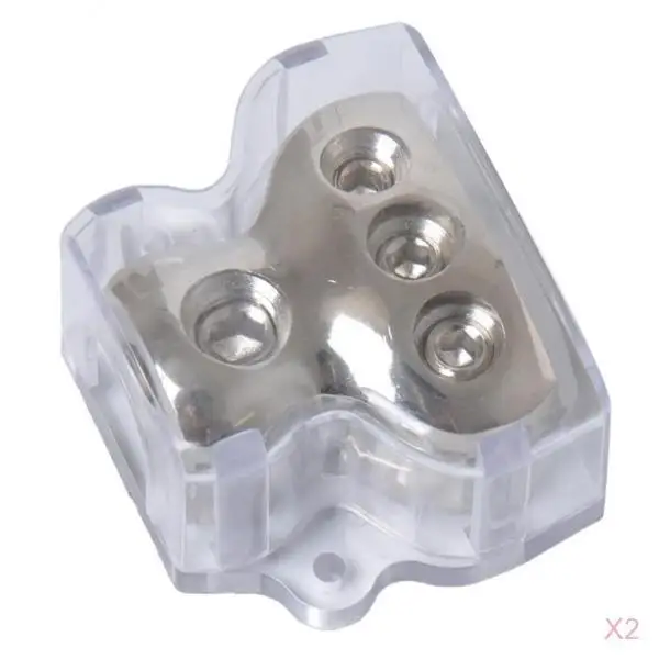 2x 3-Way Car Audio Stereo Amp Power/Ground Cable Splitter Distribution Block