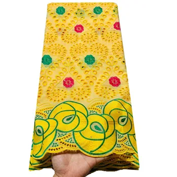 

New ! african nigerian lace Fabric Swiss Voile Lace high quality cotton dry lace for women dress 5yards/lot